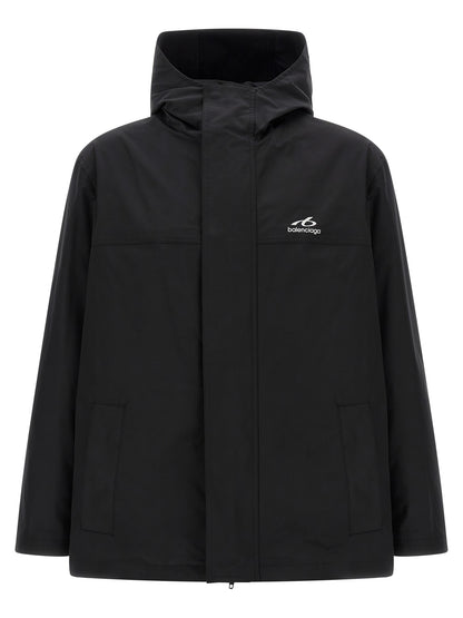 Black Polyester Parka