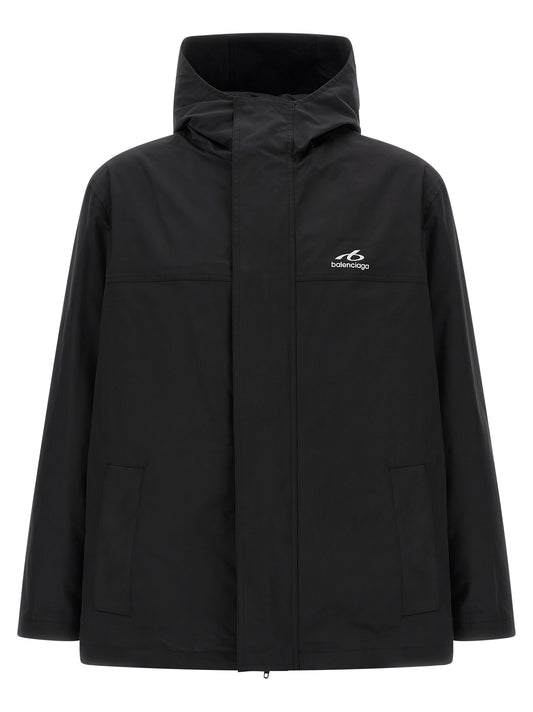 Black Polyester Parka