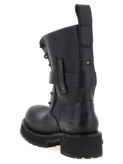 Black Calfskin Ankle Boots