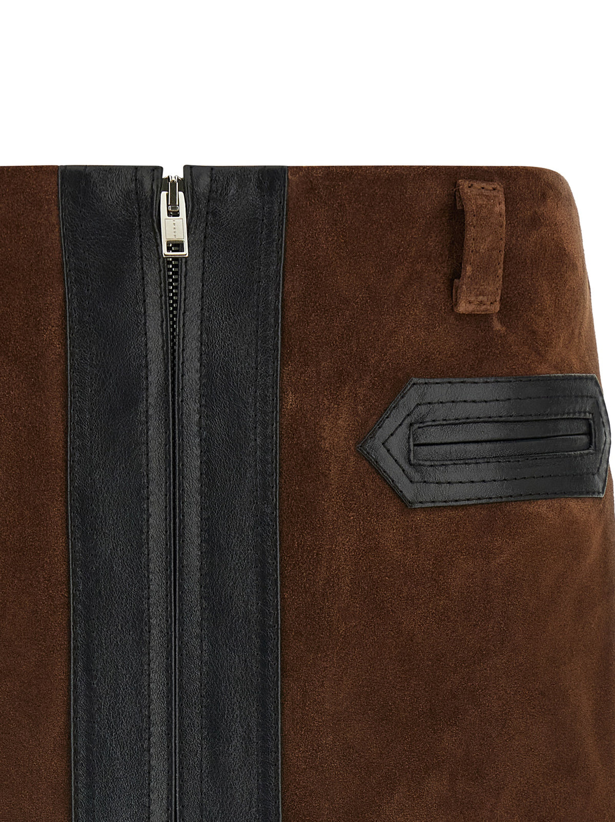 Brown Calfskin Long Skirt