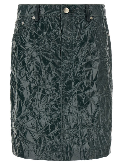 Bicolor Polyester Midi Skirt