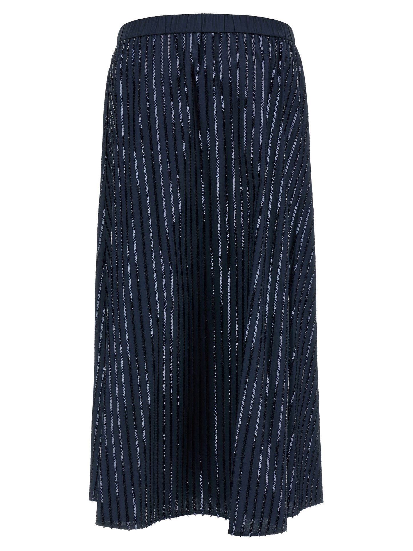 Blue Cotton Mini Skirt