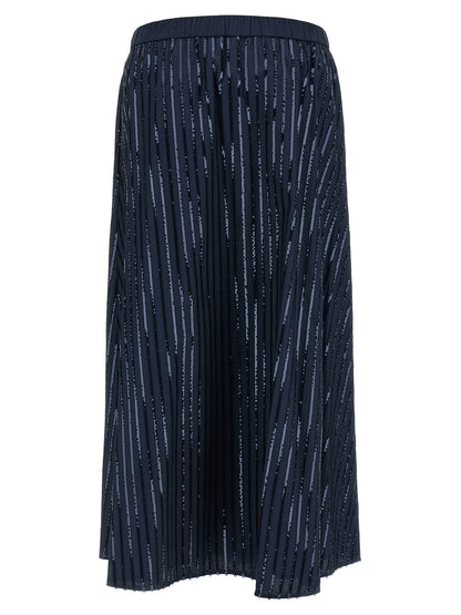Blue Cotton Mini Skirt