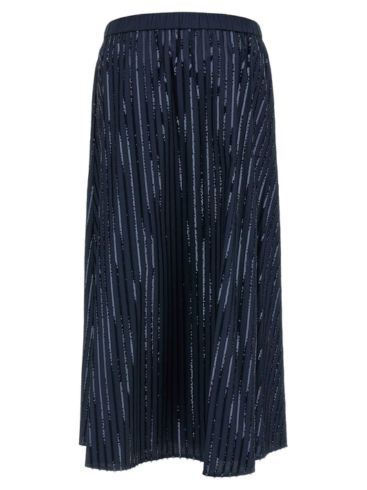 Blue Cotton Mini Skirt