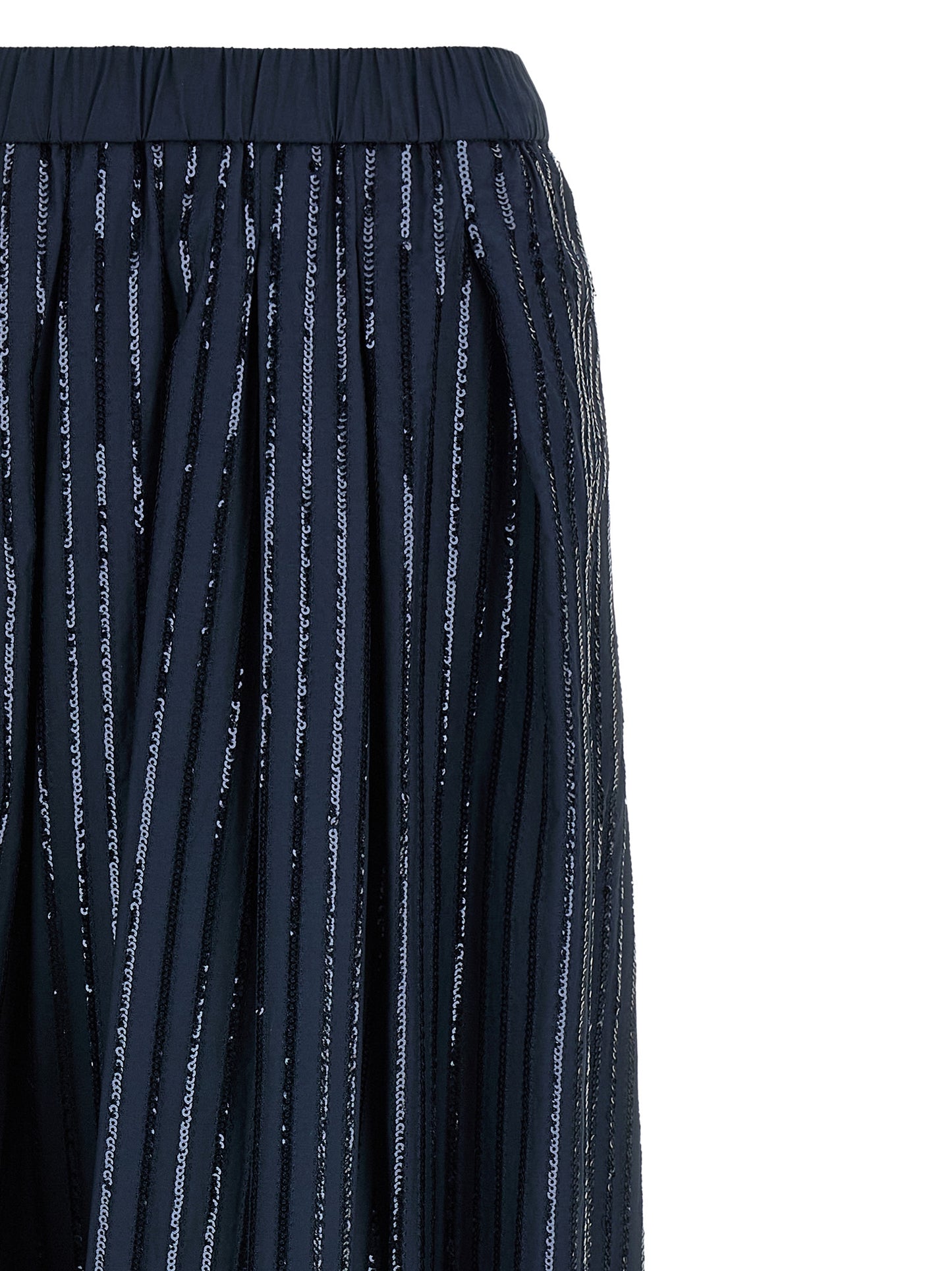 Blue Cotton Mini Skirt