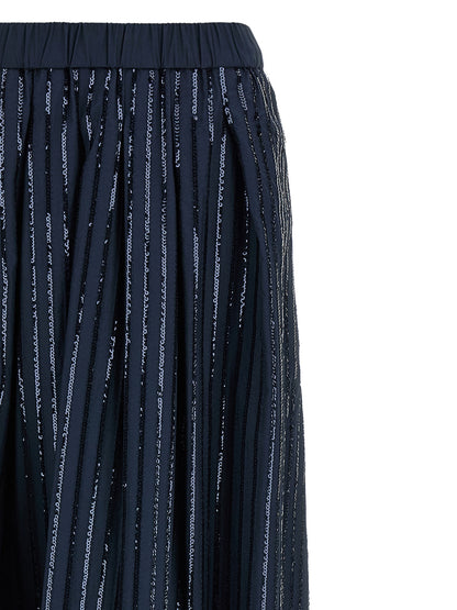Blue Cotton Mini Skirt