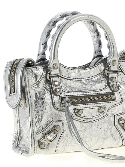 Silver Lamb Leather Crossbody Bag