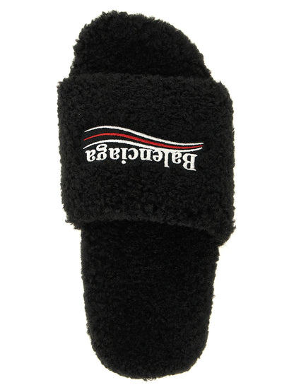 Black Polyester Slides