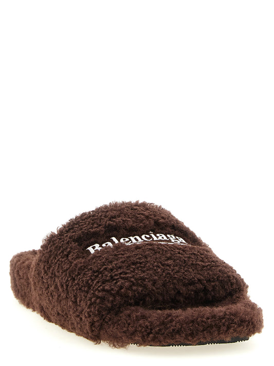Brown Polyester Slides