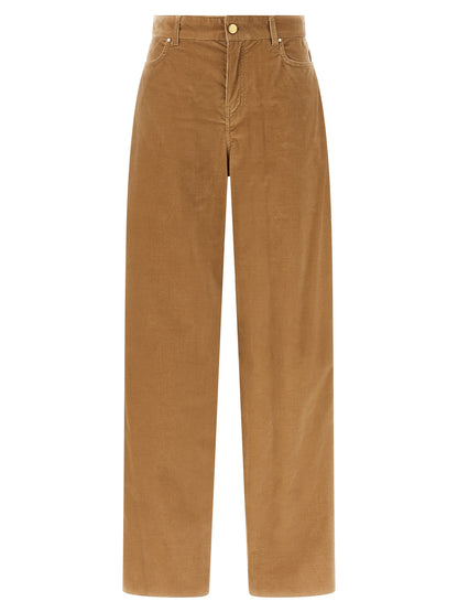 Beige Cotton Casual Pants
