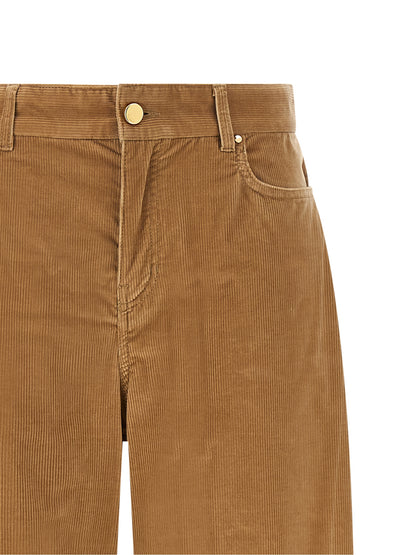 Beige Cotton Casual Pants