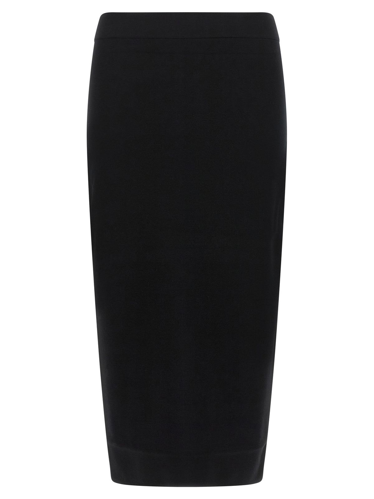 Black Viscose Midi Skirt
