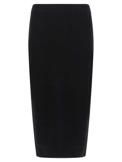 Black Viscose Midi Skirt