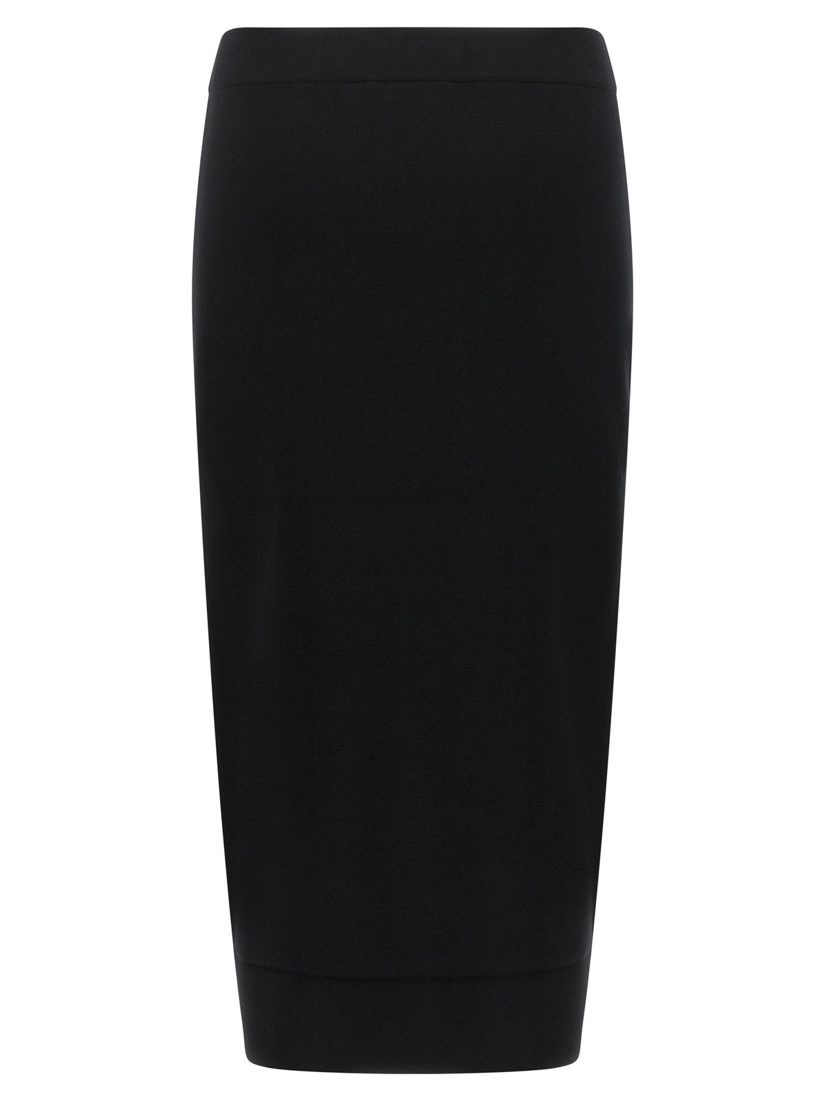 Black Viscose Midi Skirt