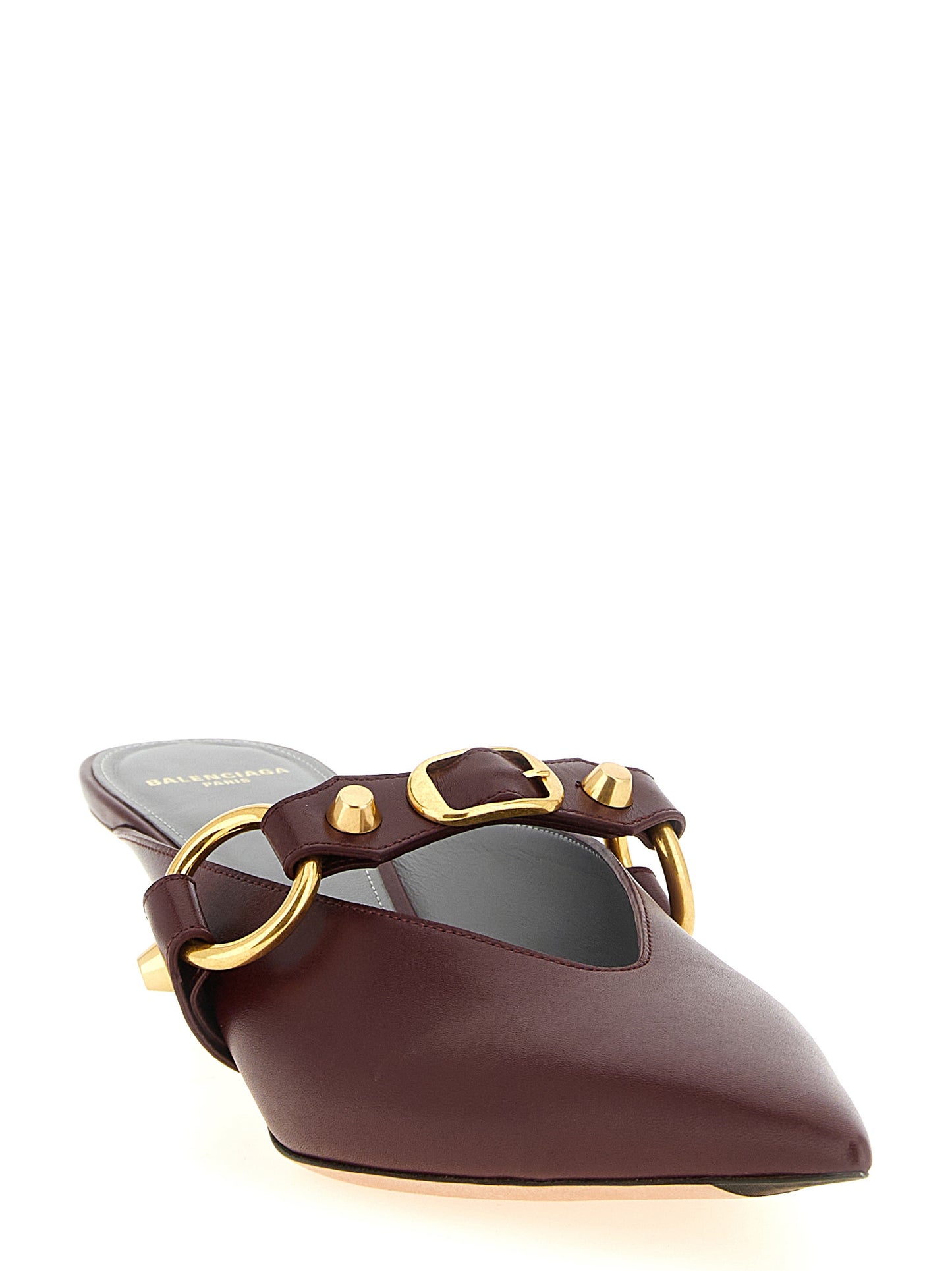 Bordeaux Calfskin Mid Heel Pumps