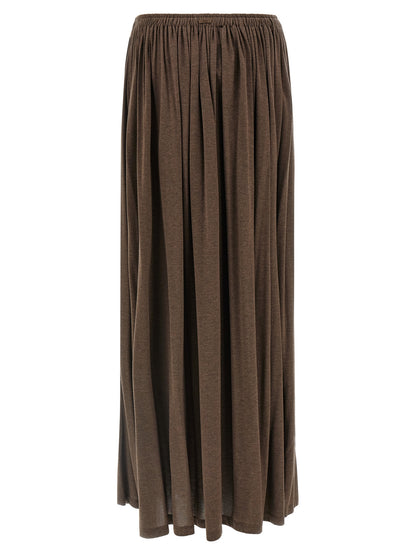 Brown Lyocell Mini Skirt