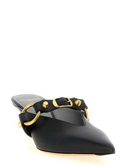 Black Calfskin Mid Heel Pumps