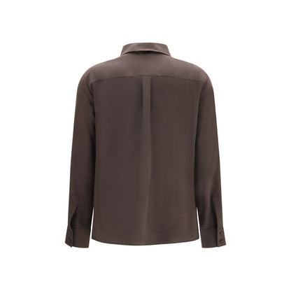 Brown Silk Dress Shirt