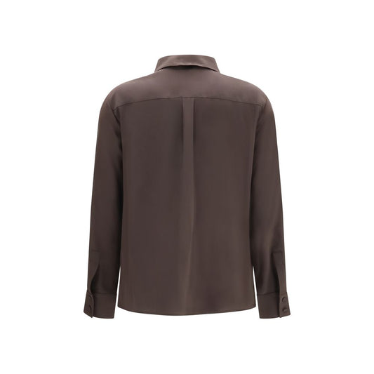 Brown Silk Dress Shirt