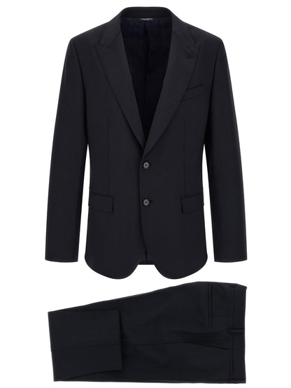 Blue Virgin Wool Two-Piece Suit