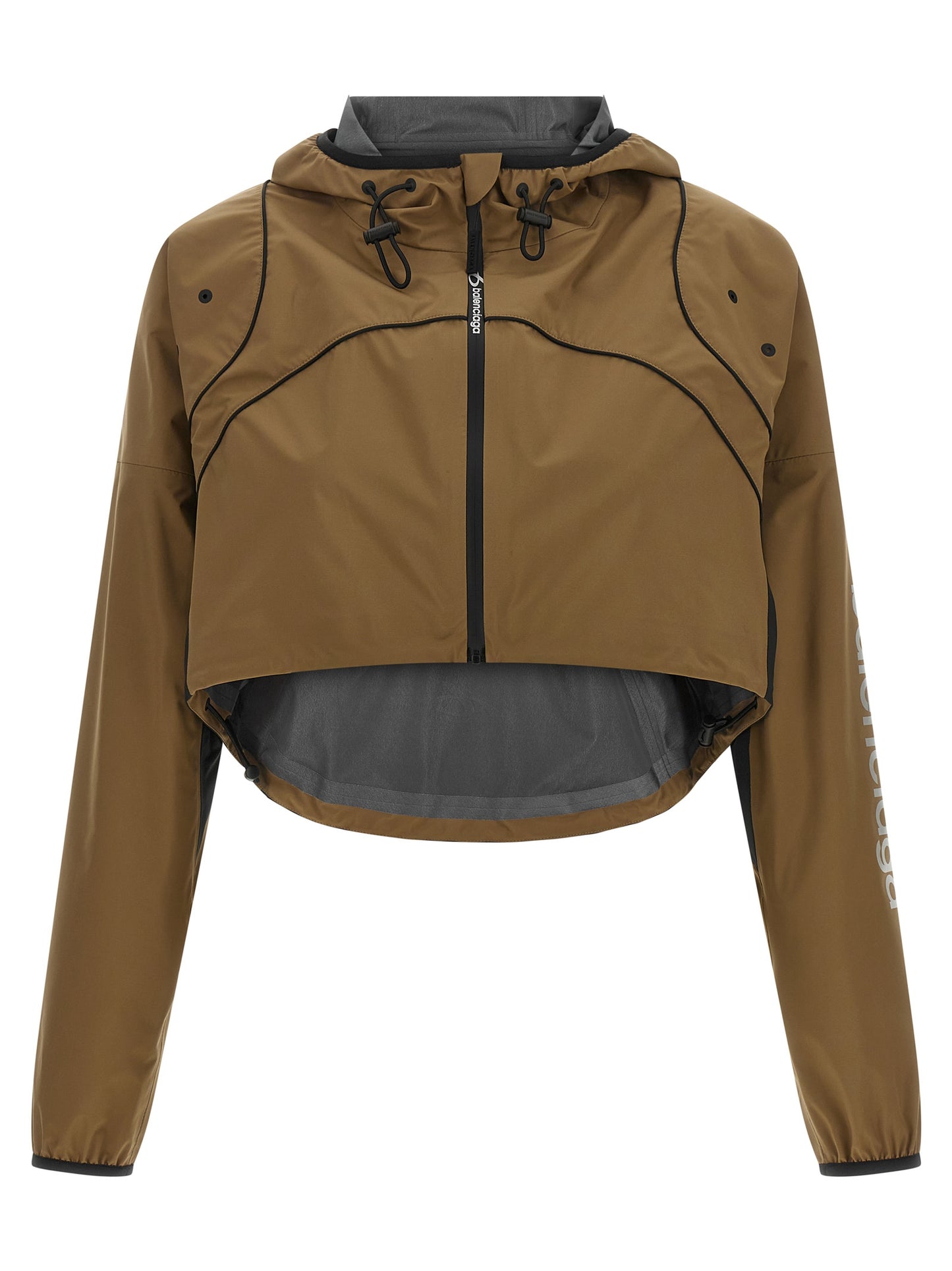 Brown Polyester Shell Jacket
