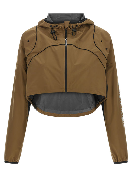 Brown Polyester Shell Jacket