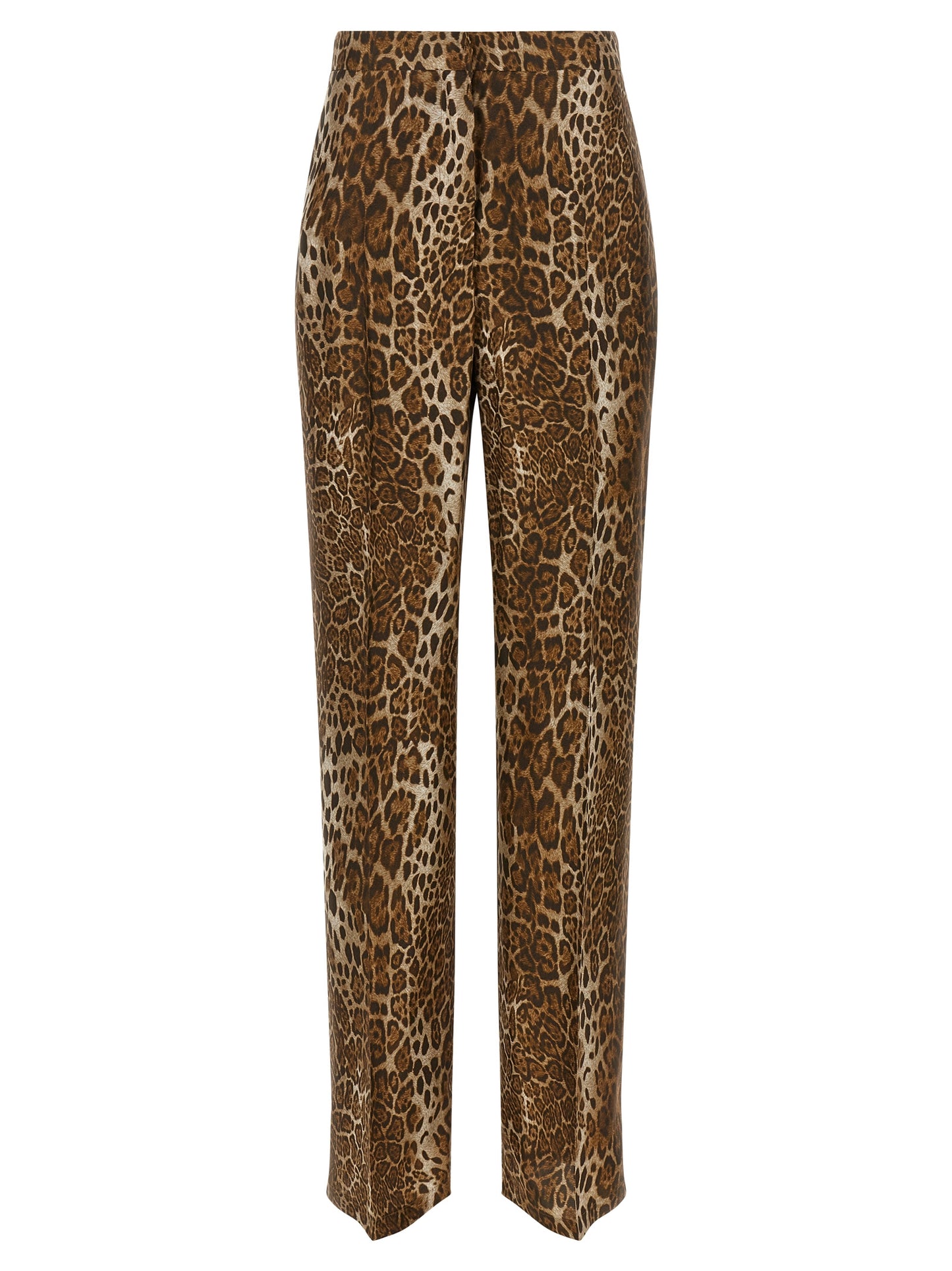 Brown Silk Casual Pants