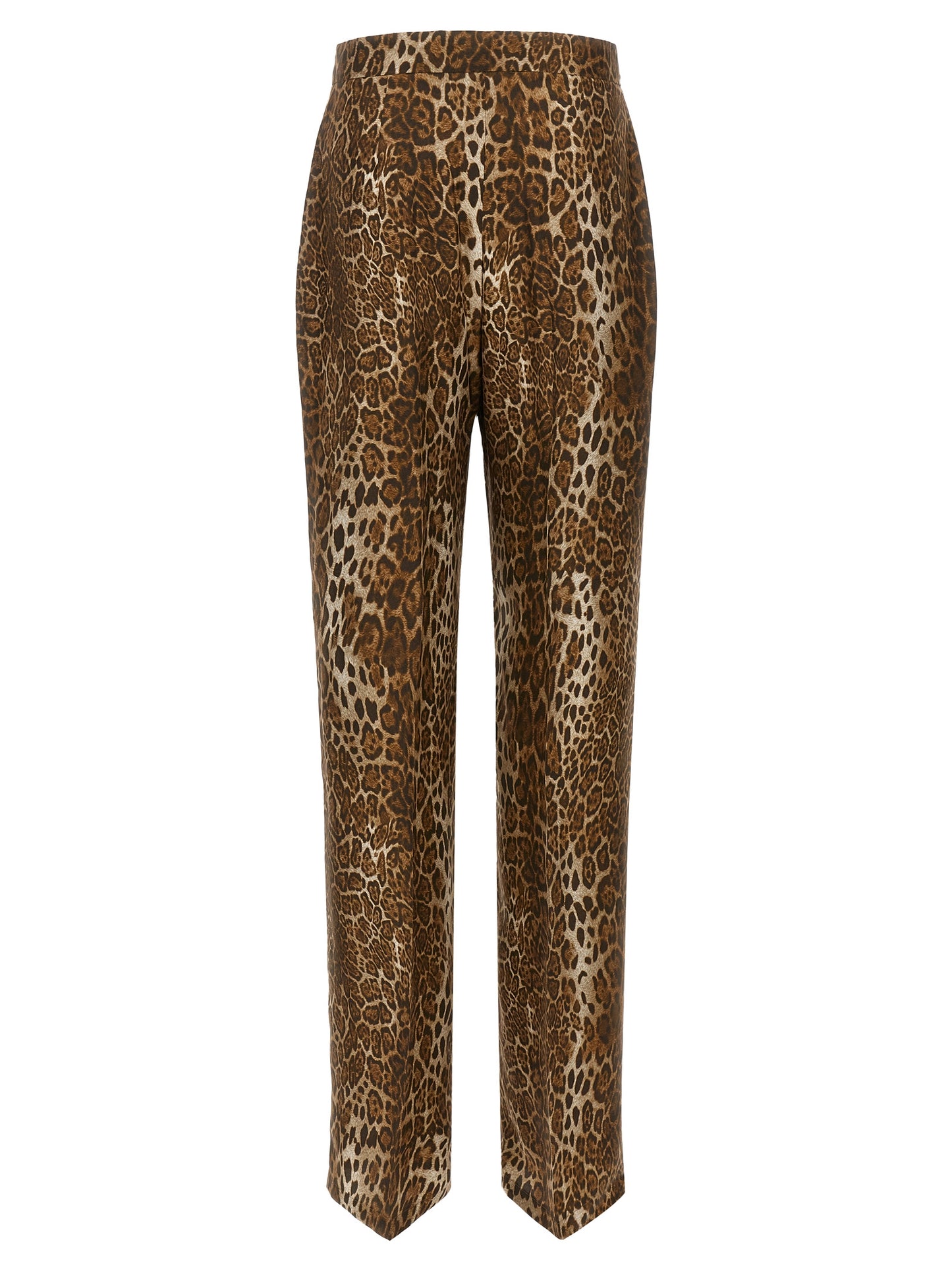 Brown Silk Casual Pants