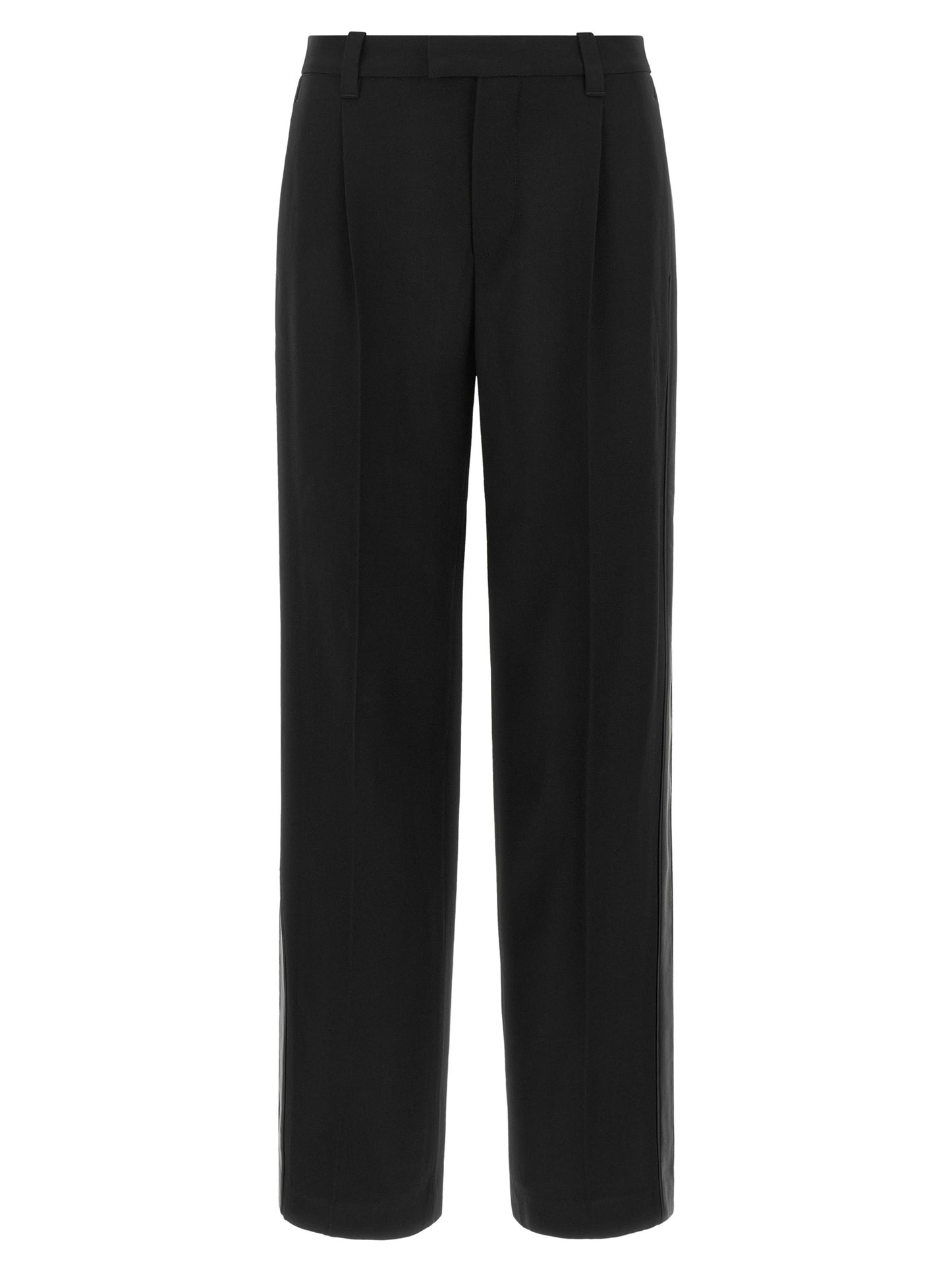 Black Virgin Wool Casual Pants
