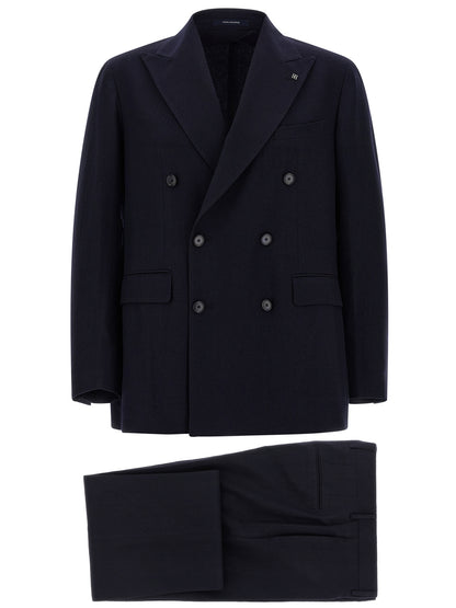 Blue Virgin Wool Two-Piece Suit