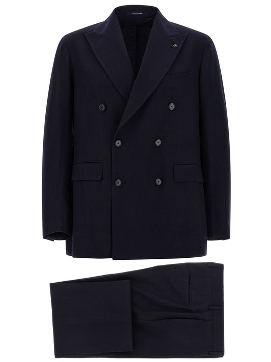 Blue Virgin Wool Two-Piece Suit