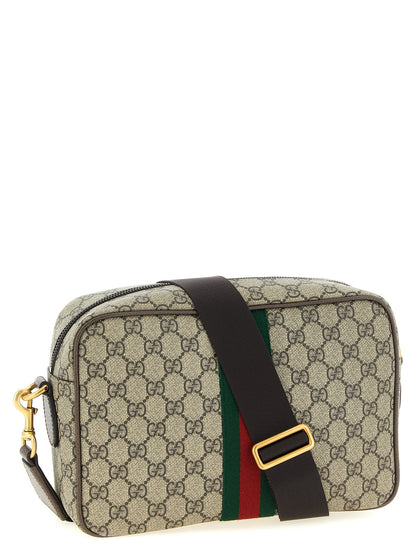 Beige Polyethylene Crossbody Bag