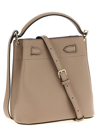 Gray Calfskin Crossbody Bag