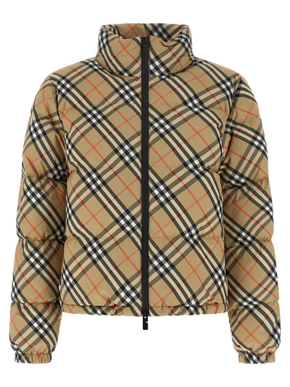 Beige Polyester Full-Length Jacket