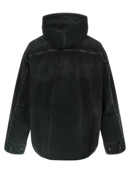 Black Cotton Denim Jacket