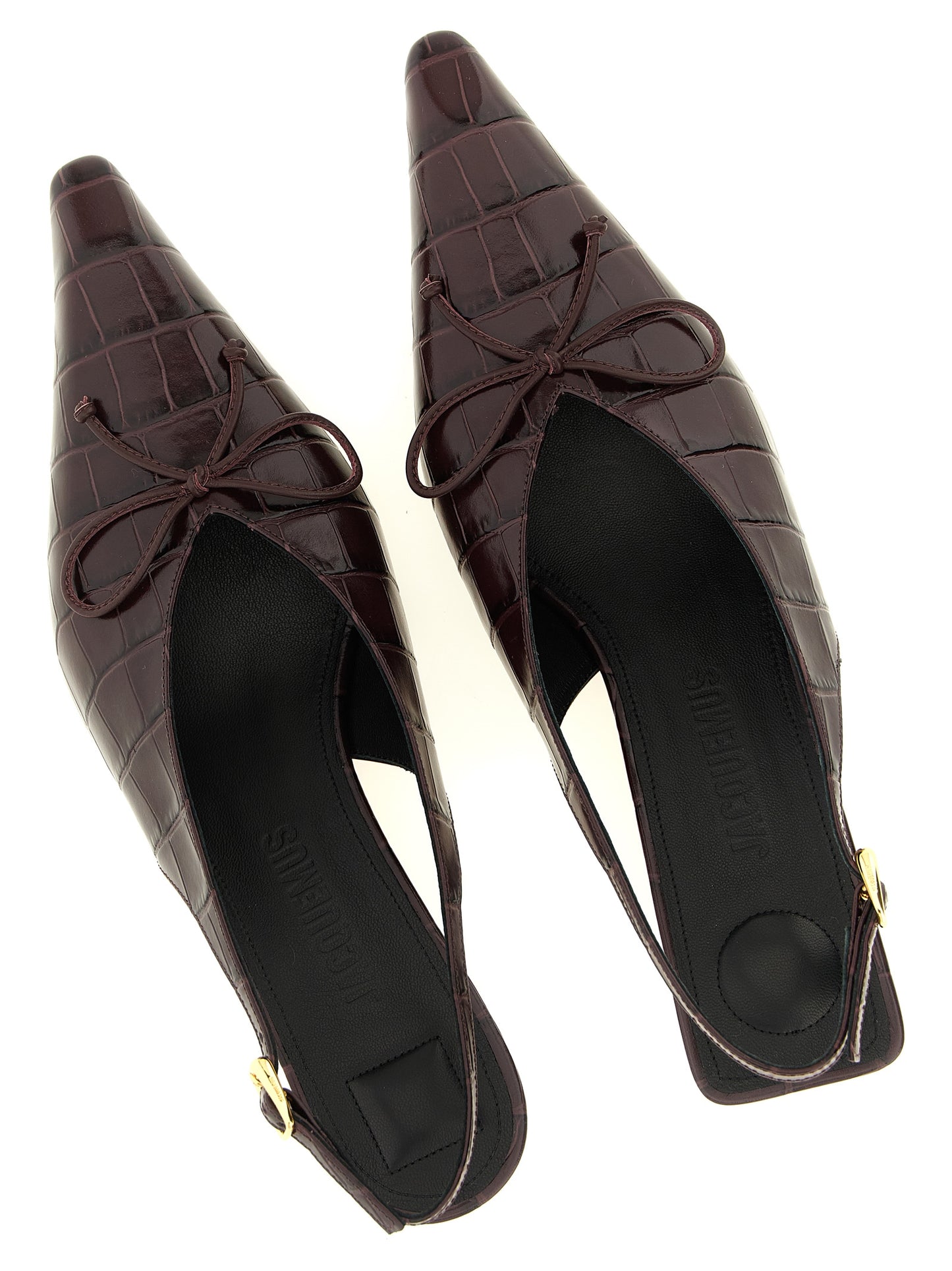 Bordeaux Calfskin Mid Heel Pumps