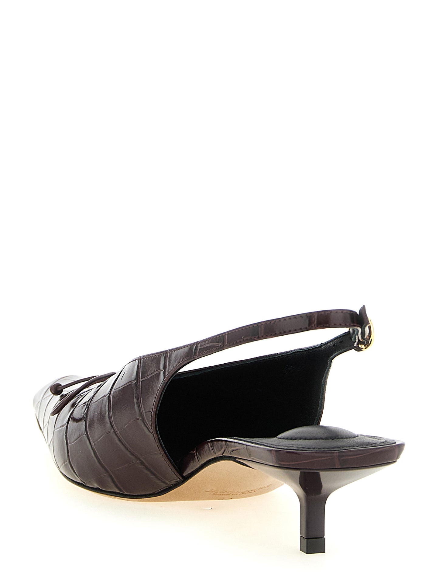 Bordeaux Calfskin Mid Heel Pumps