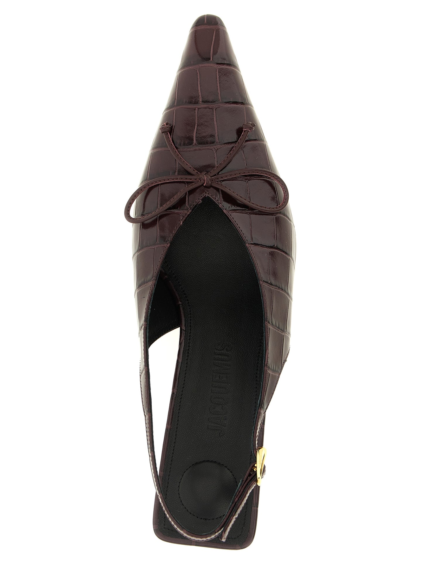 Bordeaux Calfskin Mid Heel Pumps