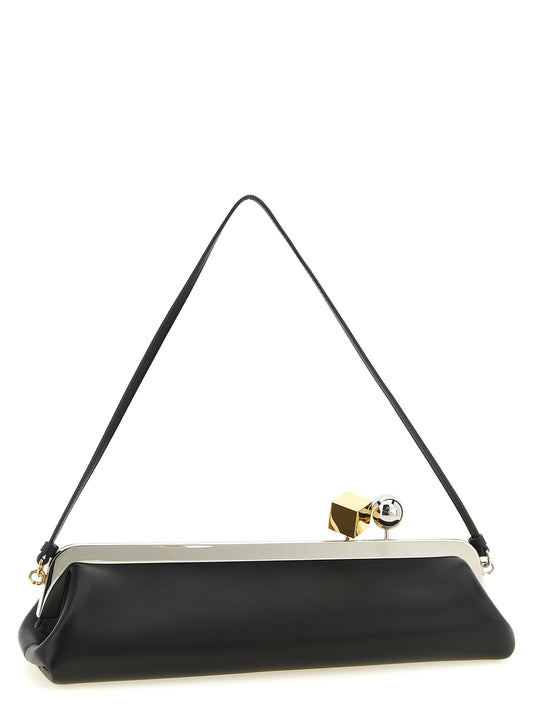Black Lamb Leather Clutch Bag
