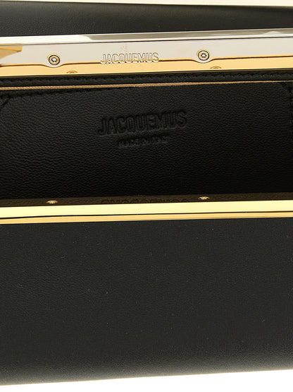 Black Lamb Leather Clutch Bag