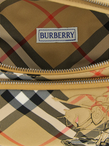 Beige Polyester Crossbody Bag