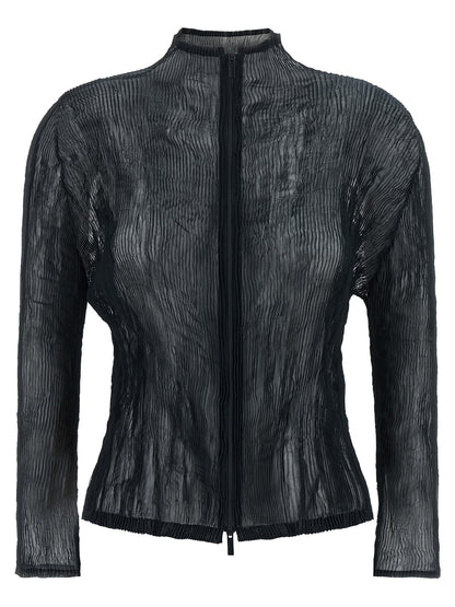 Black Polyester Cardigan