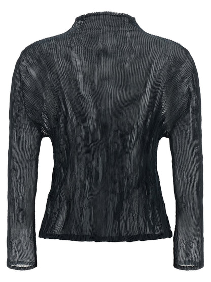 Black Polyester Cardigan