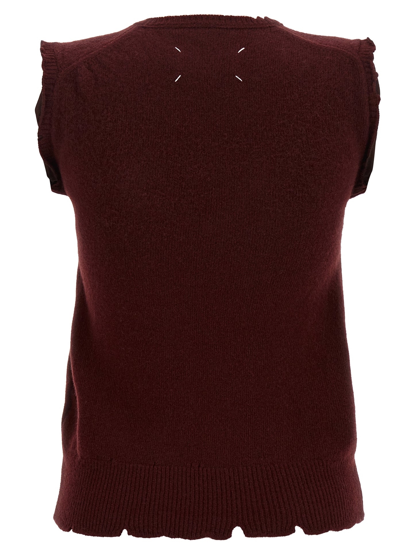 Bordeaux Virgin Wool Sleeveless Jacket