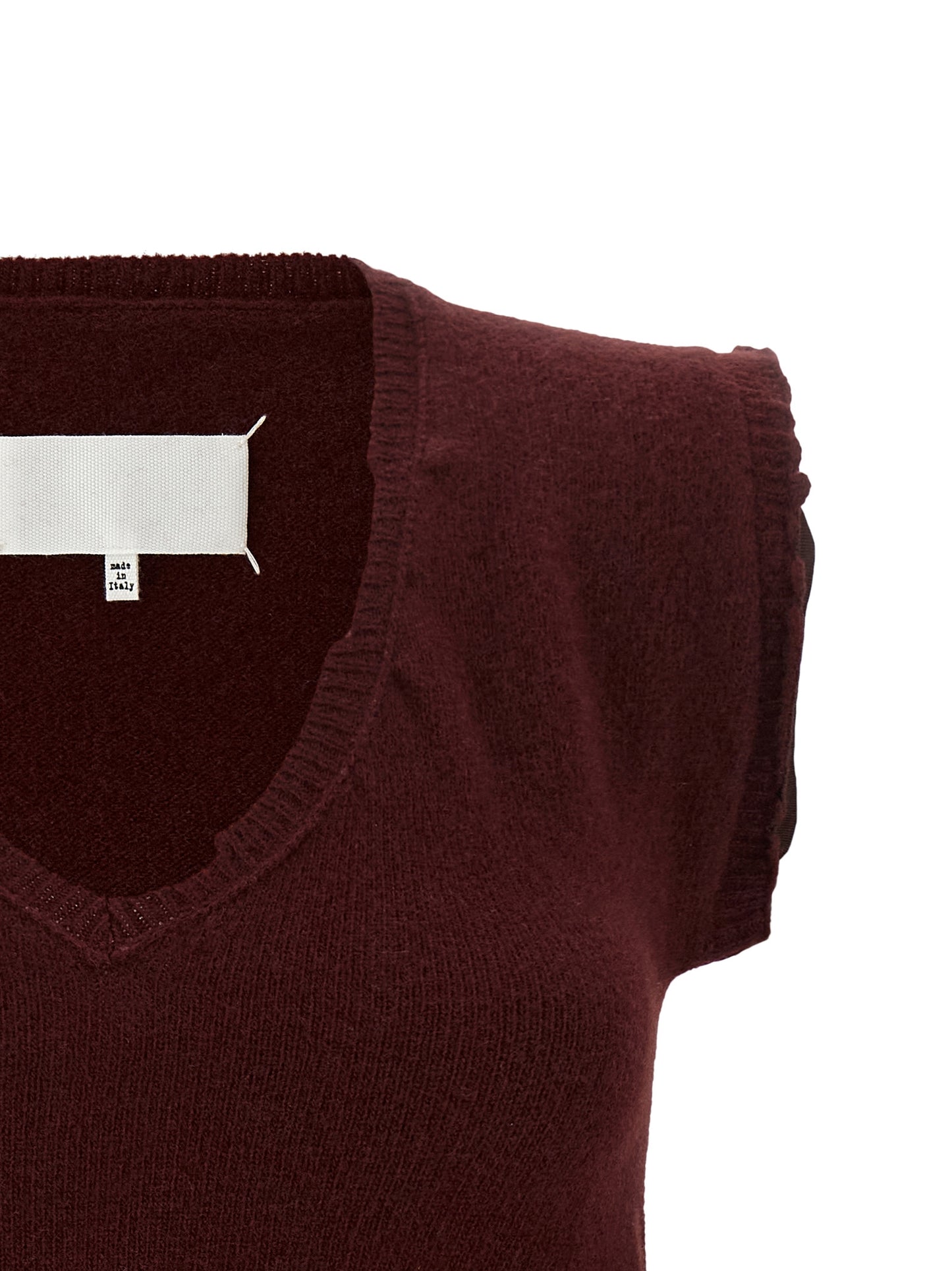 Bordeaux Virgin Wool Sleeveless Jacket