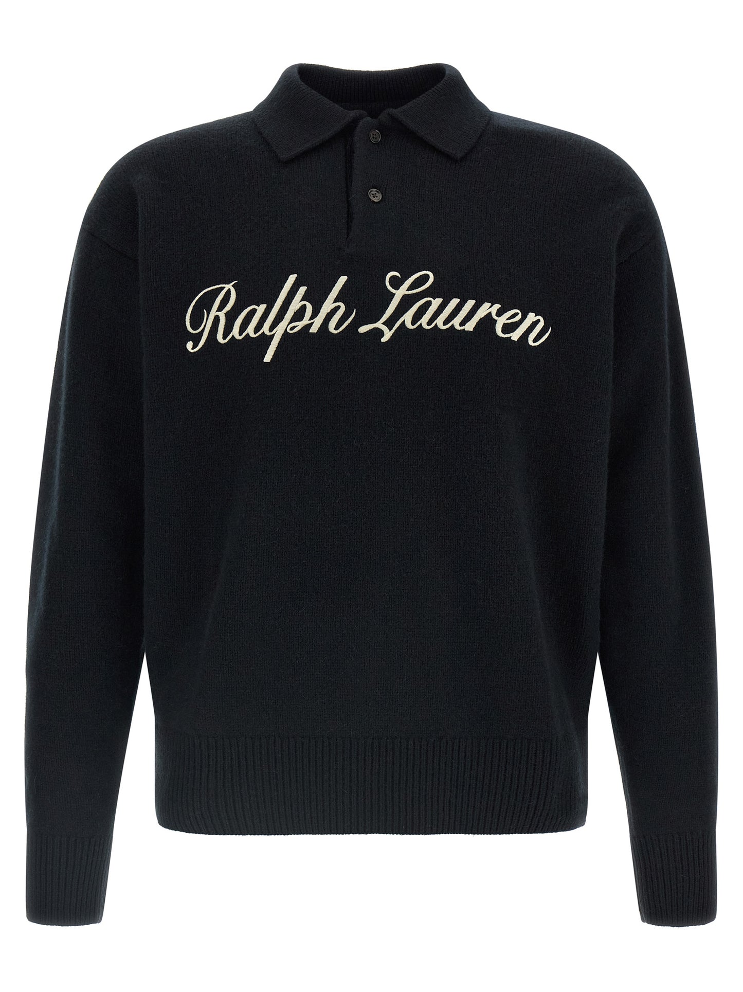 Black Wool Polo Shirt