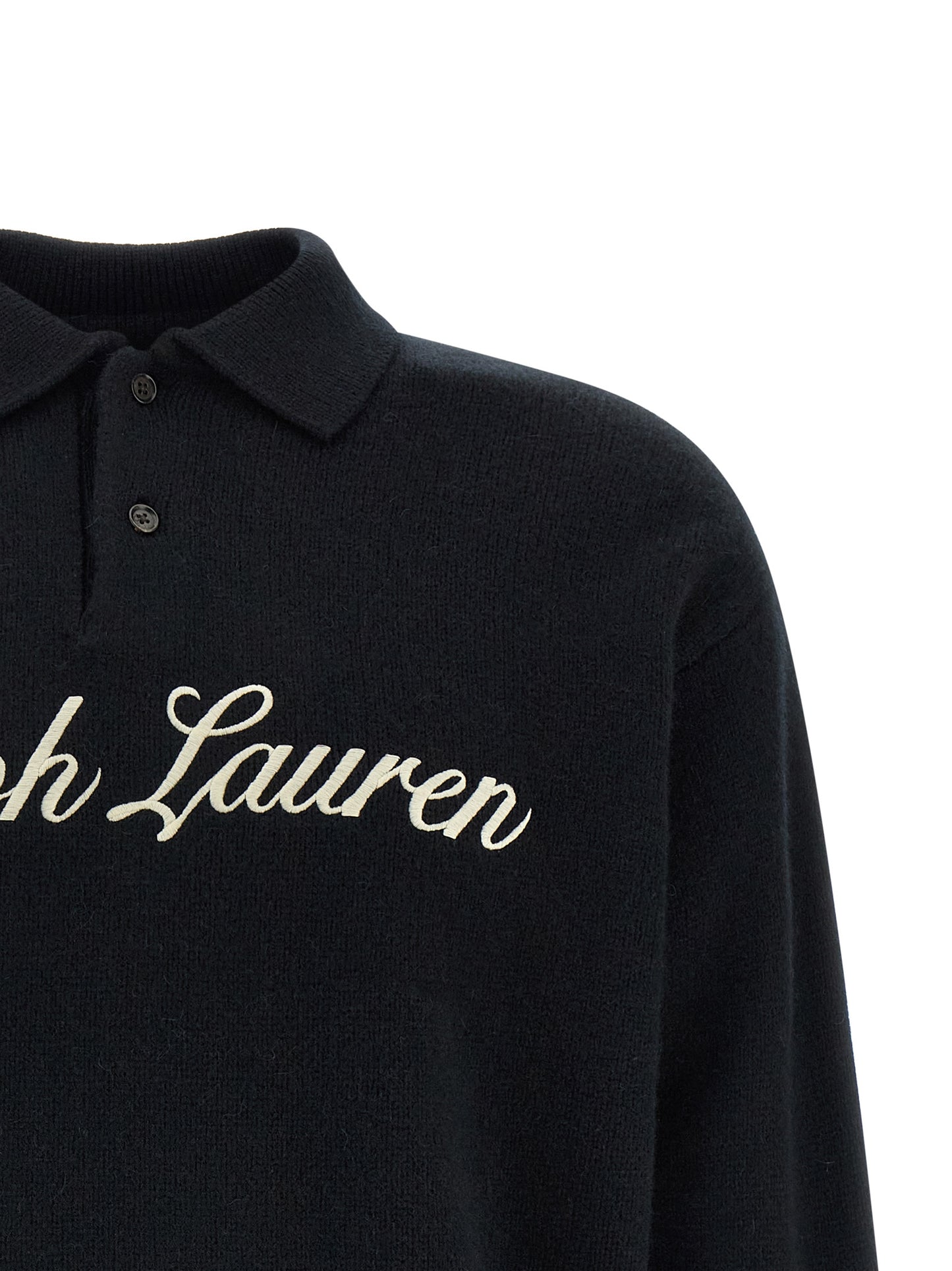 Black Wool Polo Shirt