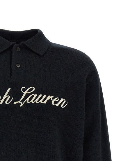 Black Wool Polo Shirt
