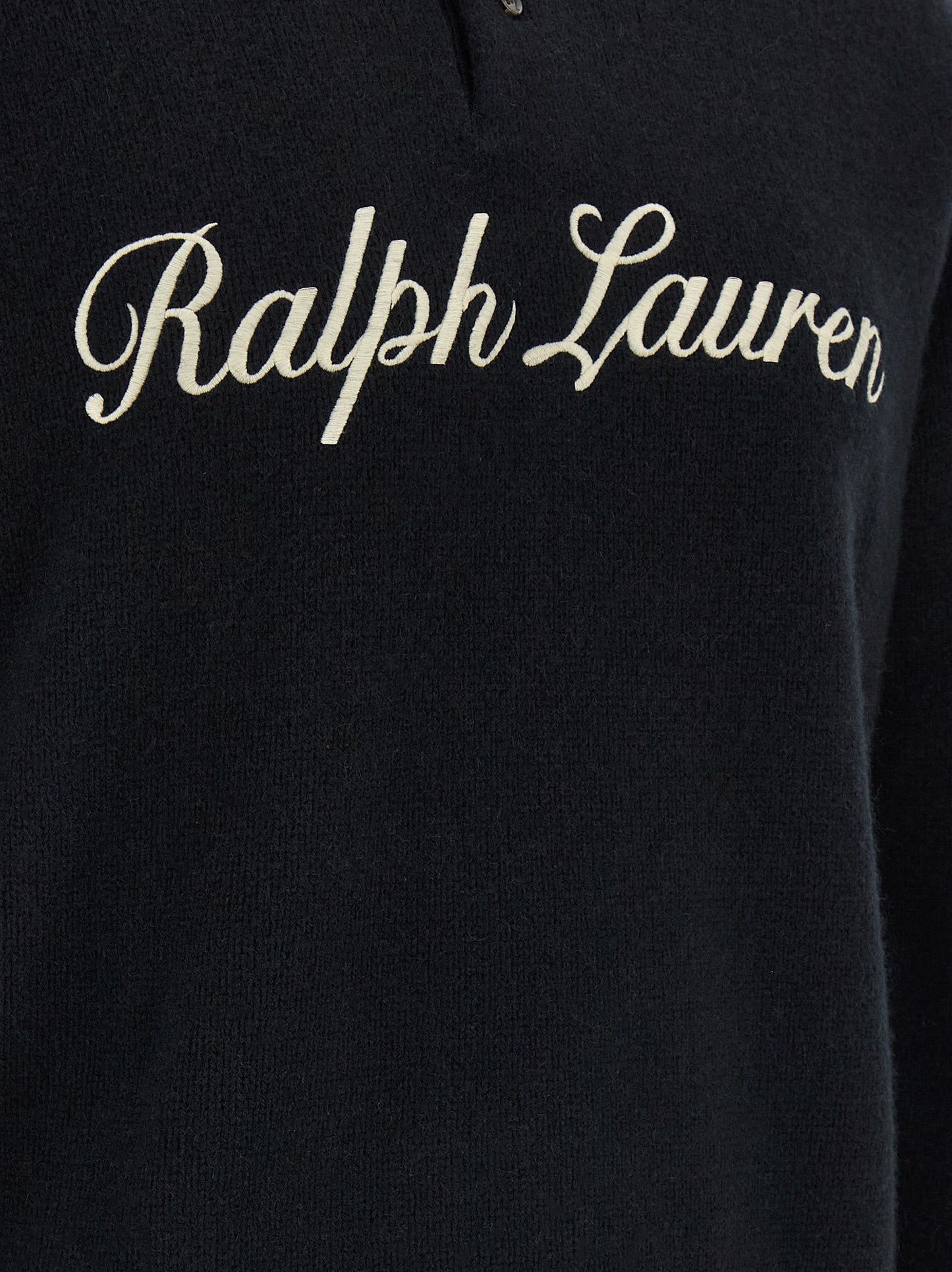 Black Wool Polo Shirt