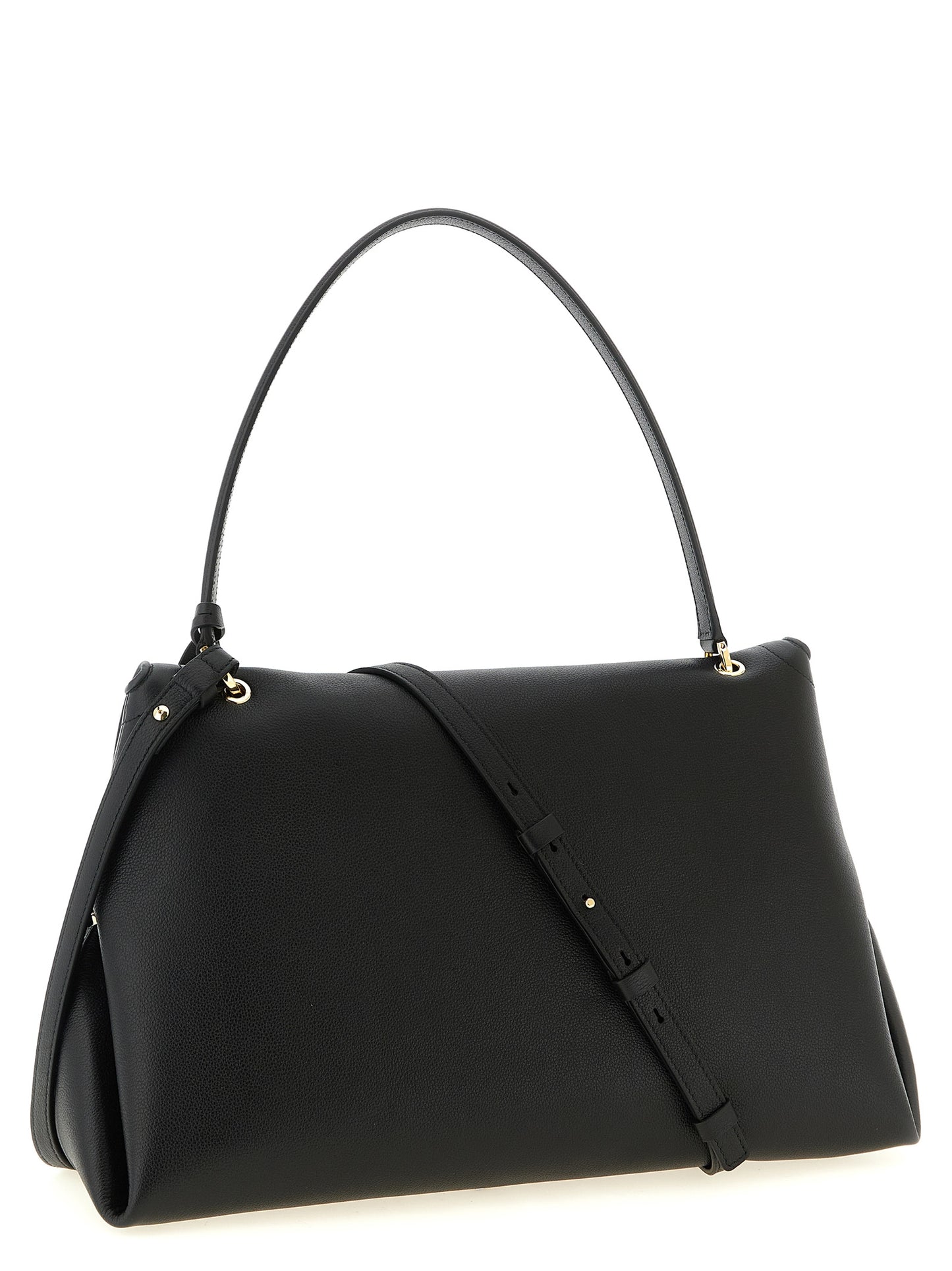 Black Calfskin Shoulder Bag